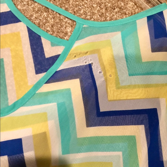 Beautiful sheer top and blue lace palazzo pant NEW - Picture 5 of 14